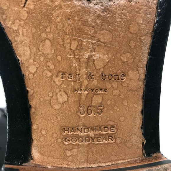 rag & bone Hudson Black Leather Moto Biker Mid Buckle Boots • 36.5 - Picture 9 of 10